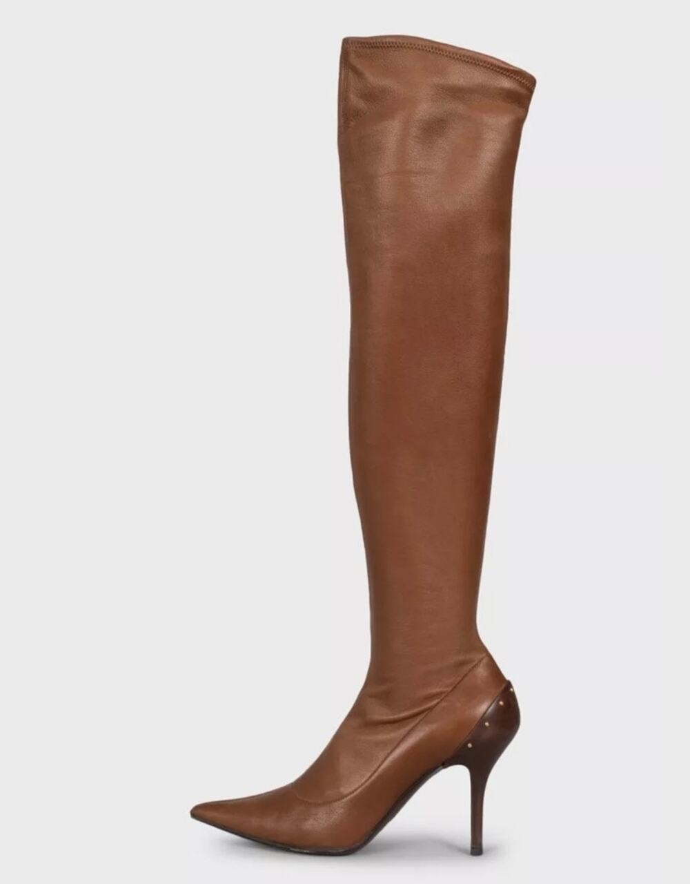 GUCCI Brown Leather Over-The-Knee Boots — EU 37.5